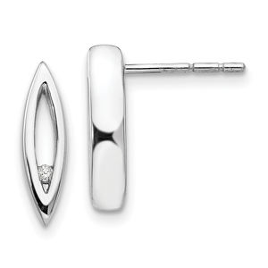 925 Sterling Silver Rhodium-plated Diamond Post Earrings